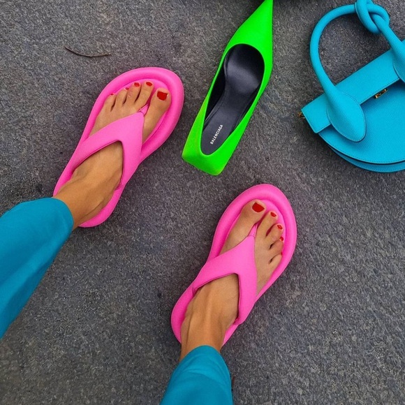 Zara pink platform sandals flip flops